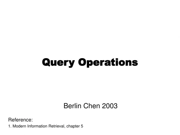 Query Operations