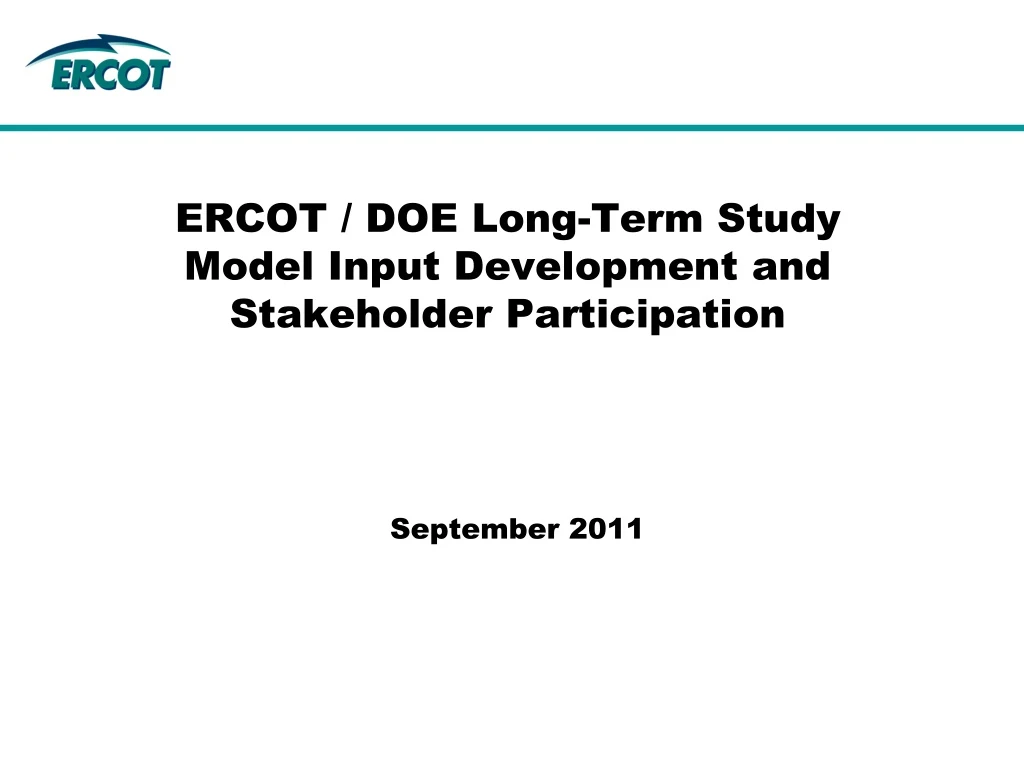 ercot doe long term study model input development and stakeholder participation