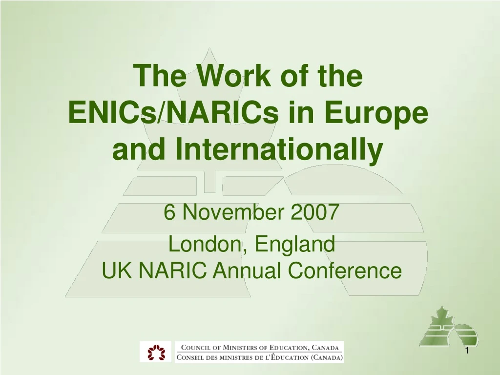 the work of the enics narics in europe and internationally