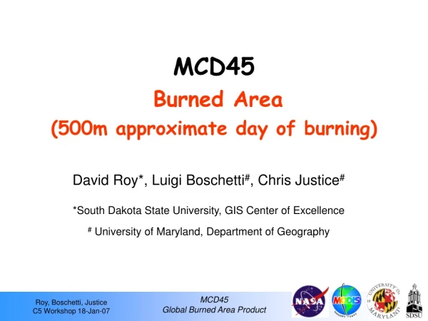 MCD45  Burned Area (500m approximate day of burning)