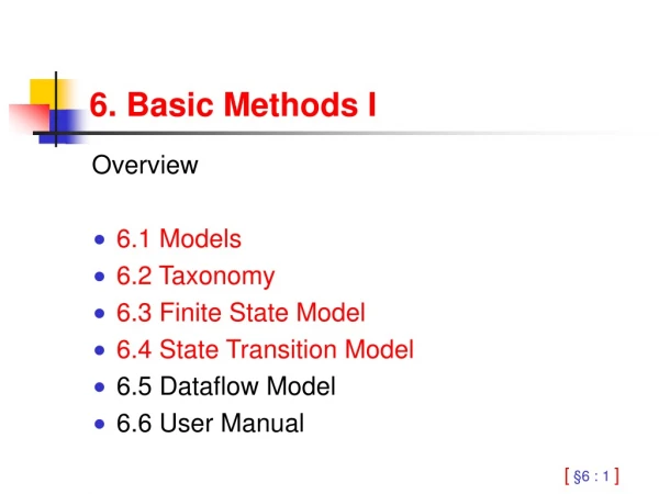 6. Basic Methods I