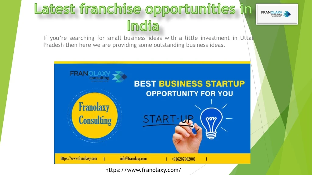 latest franchise opportunities in india