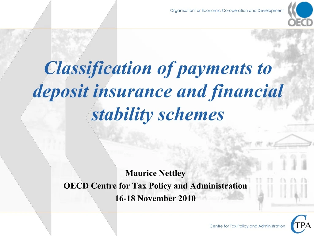 classification of payments to deposit insurance and financial stability schemes