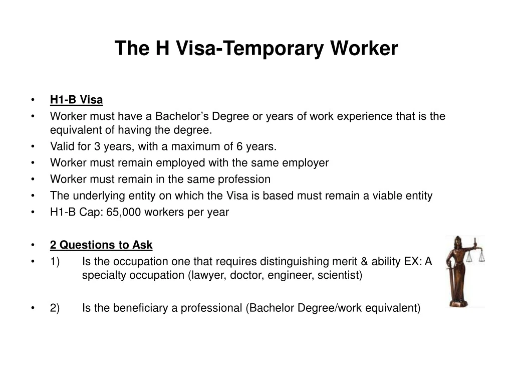 the h visa temporary worker