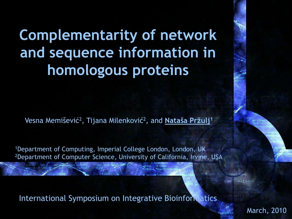 complementarity of network and sequence