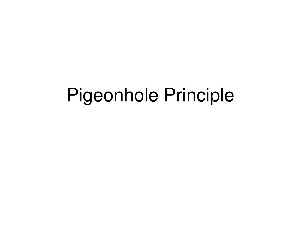 pigeonhole principle