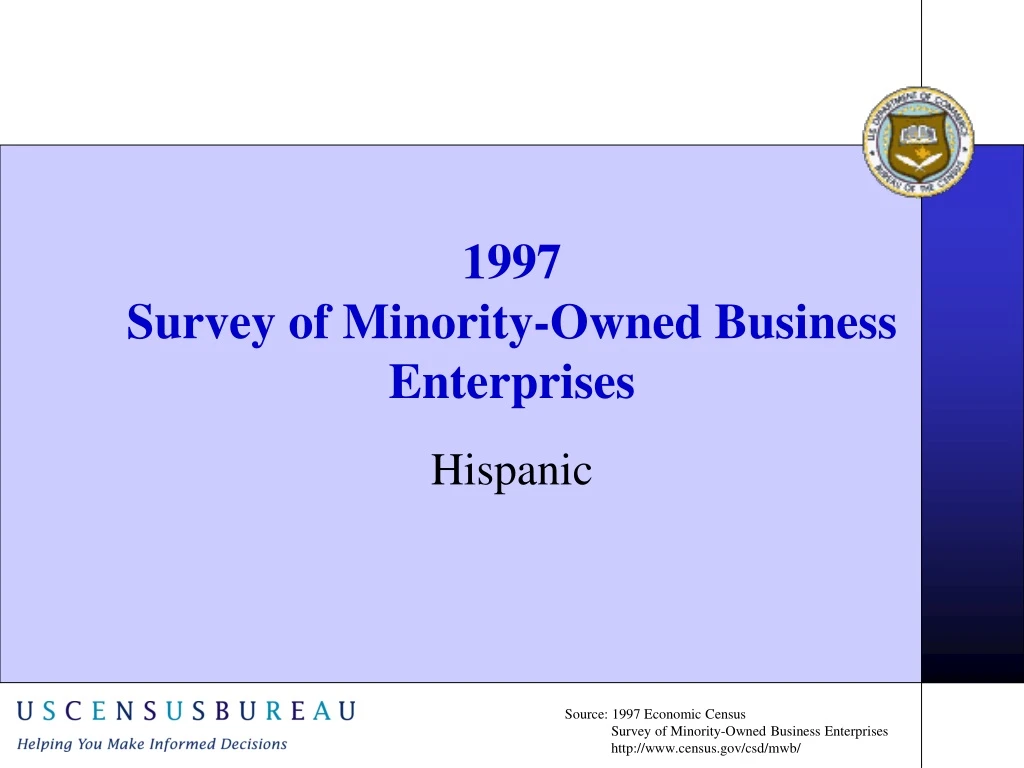 1997 survey of minority owned business enterprises
