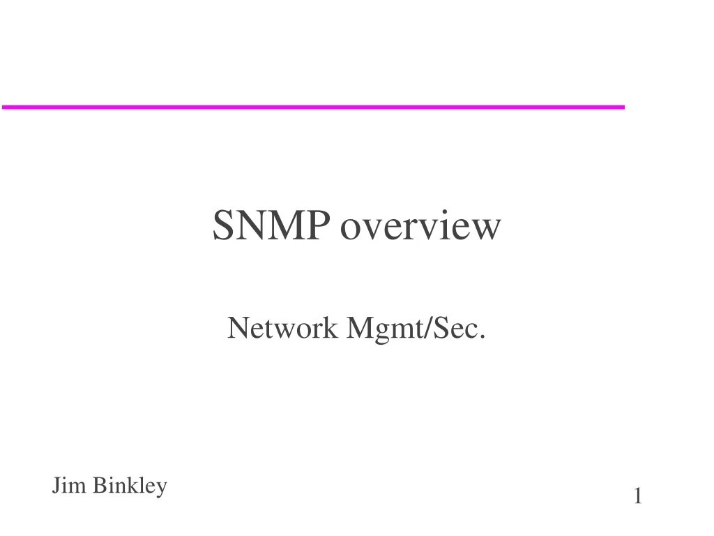 snmp overview