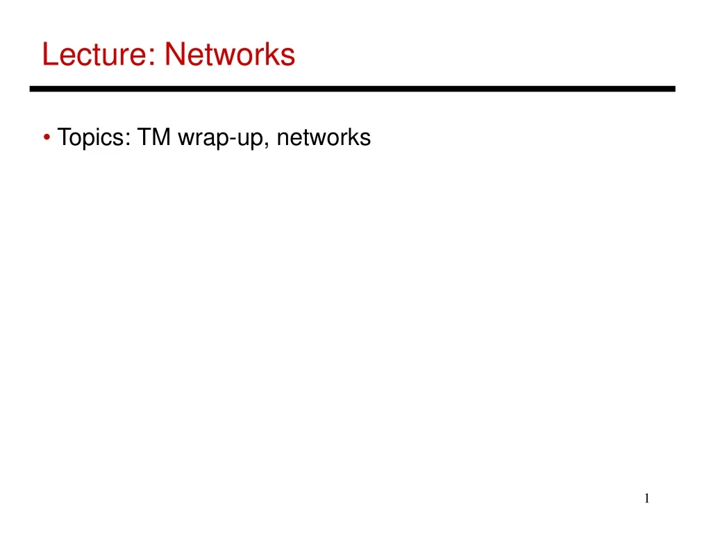 lecture networks