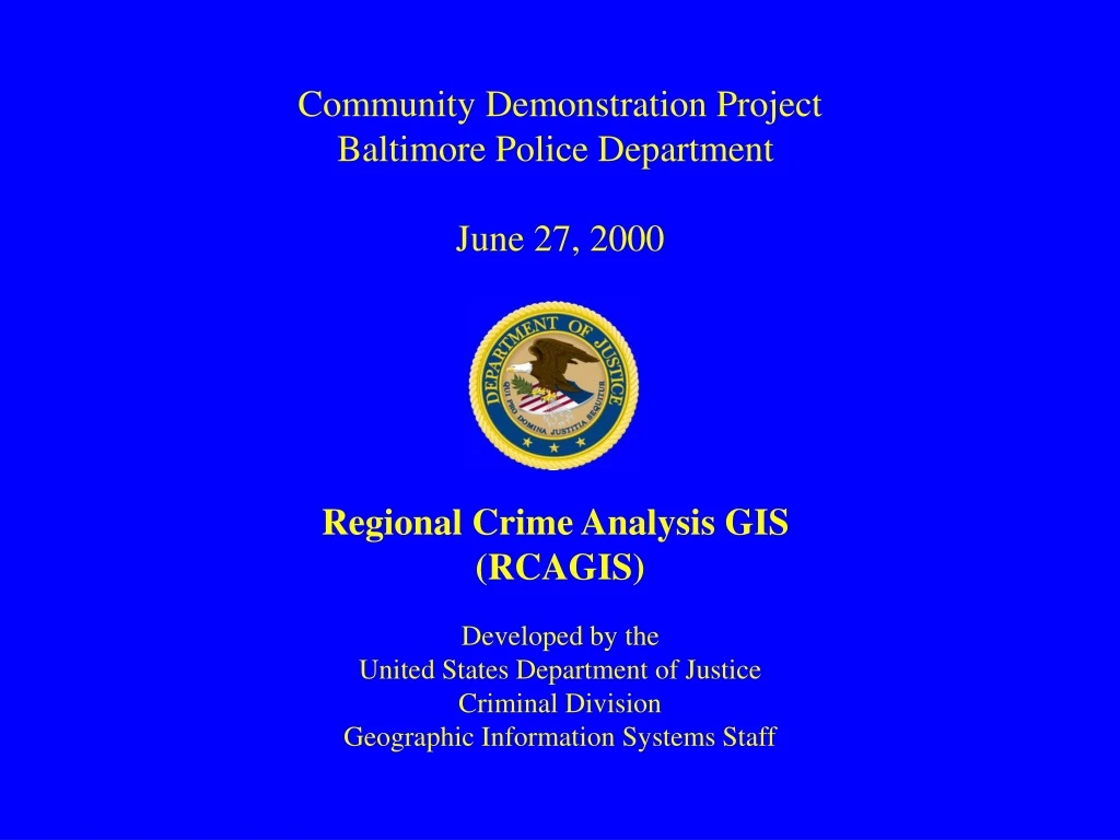 community demonstration project baltimore police
