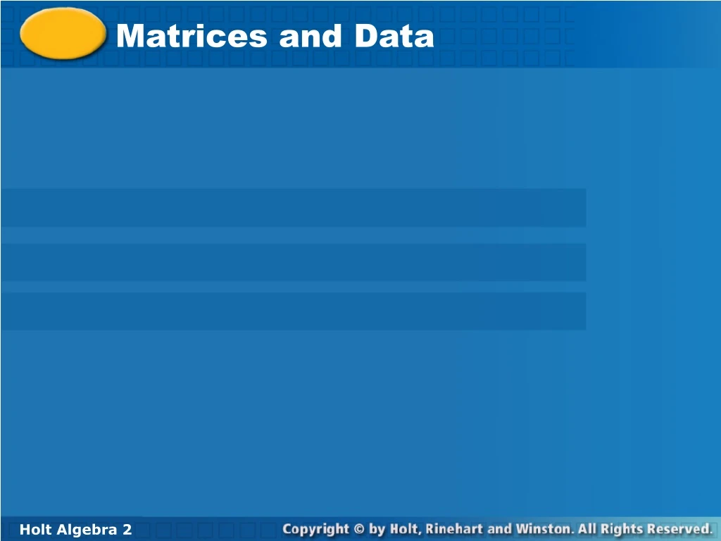 matrices and data