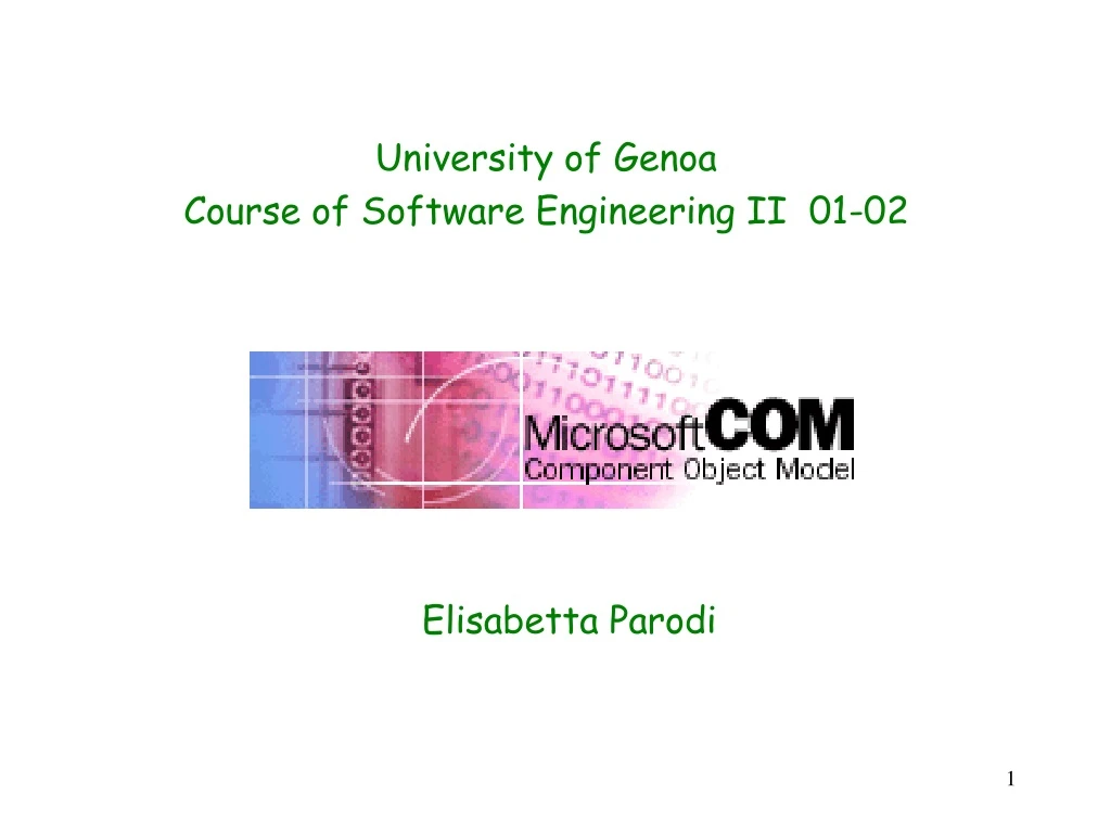 university of genoa course of software engineering ii 01 02