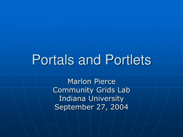 Portals and Portlets