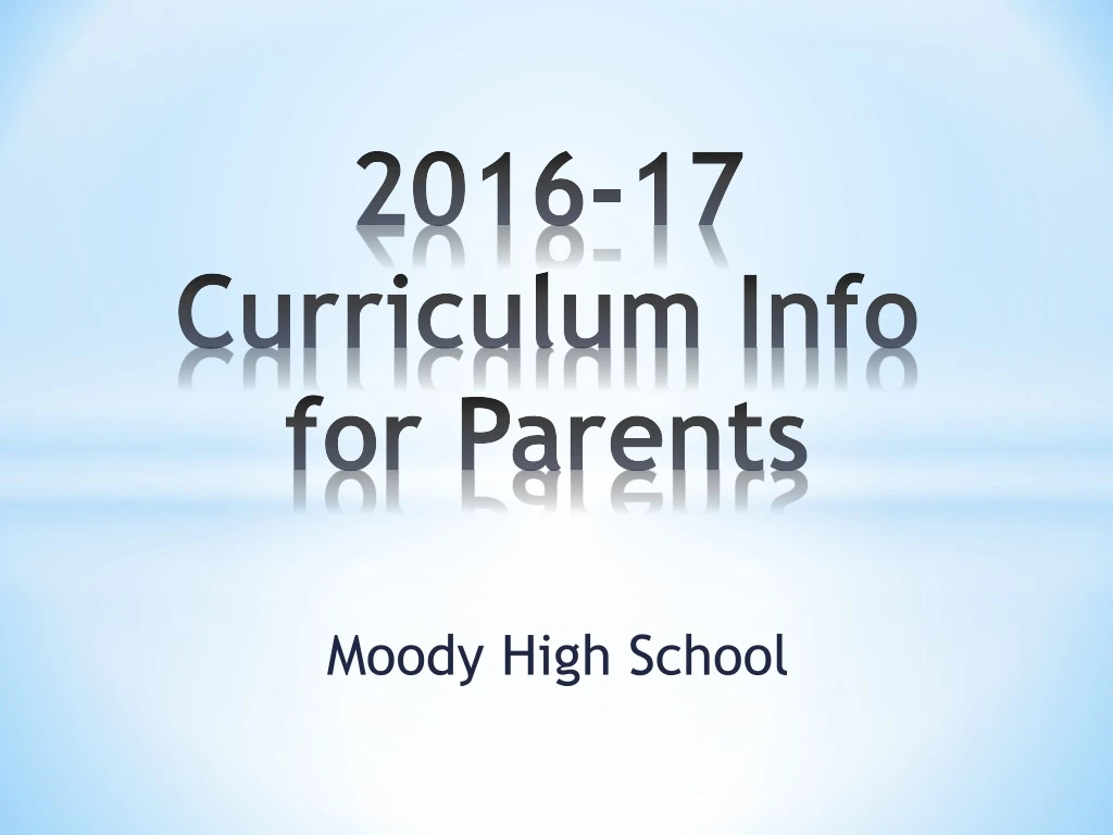 2016 17 curriculum info for parents