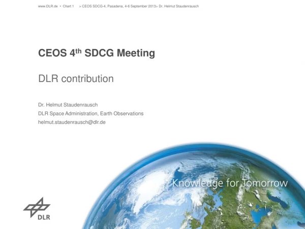 CEOS 4 th  SDCG Meeting