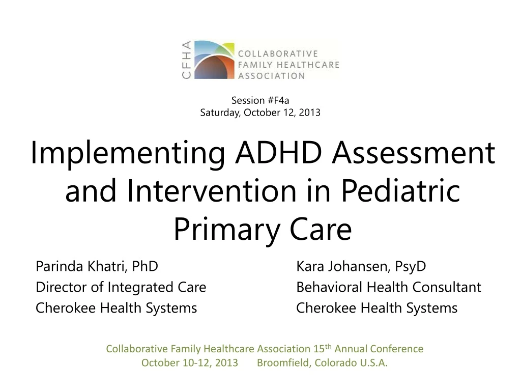 implementing adhd assessment and intervention in pediatric primary care