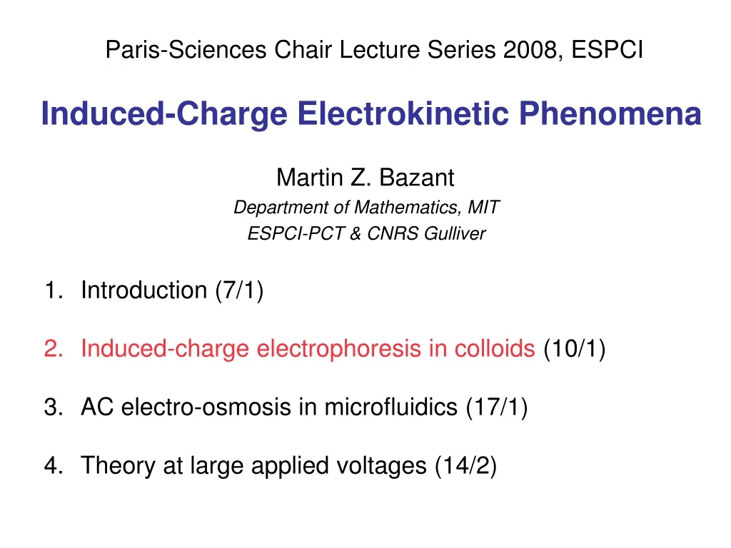 induced charge electrokinetic phenomena
