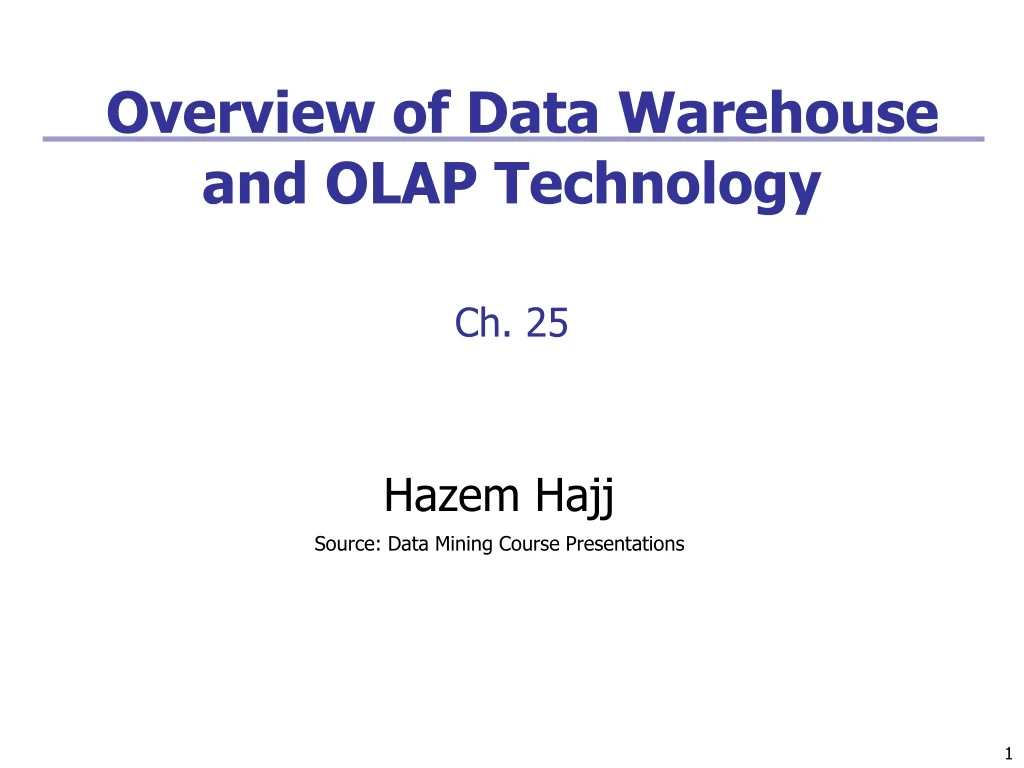 overview of data warehouse and olap technology ch 25