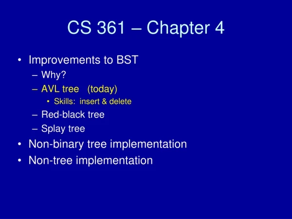 CS 361 – Chapter 4