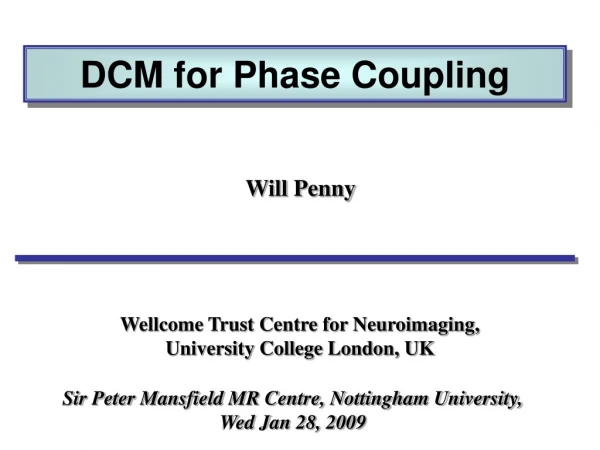 DCM for Phase Coupling