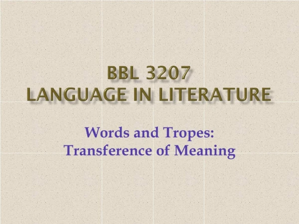Bbl 3207  language in literature