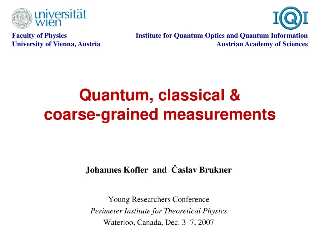 quantum classical coarse grained measurements