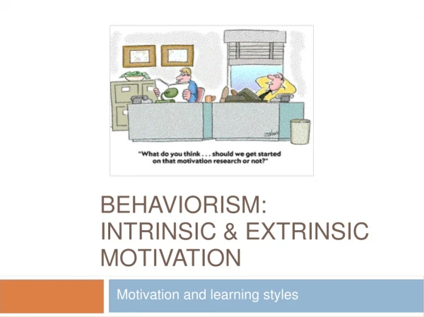 Motivation and learning styles