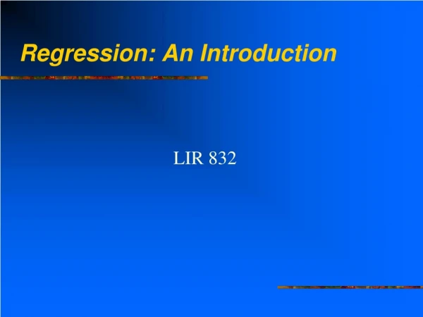 Regression: An Introduction