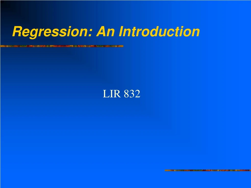 regression an introduction