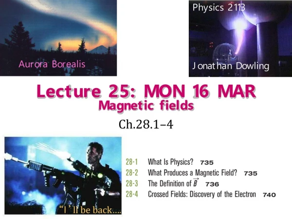 Lecture 25: MON 16 MAR