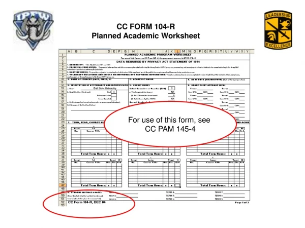 CC FORM 104-R Planned Academic Worksheet