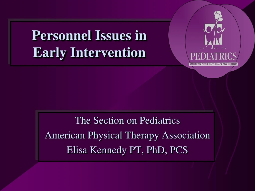 personnel issues in early intervention