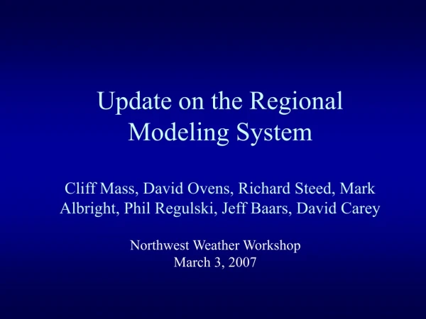 Northwest Weather Workshop March 3, 2007