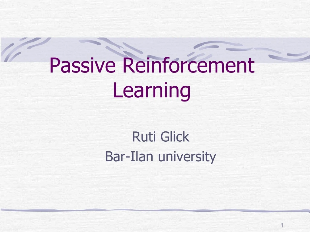 passive reinforcement learning