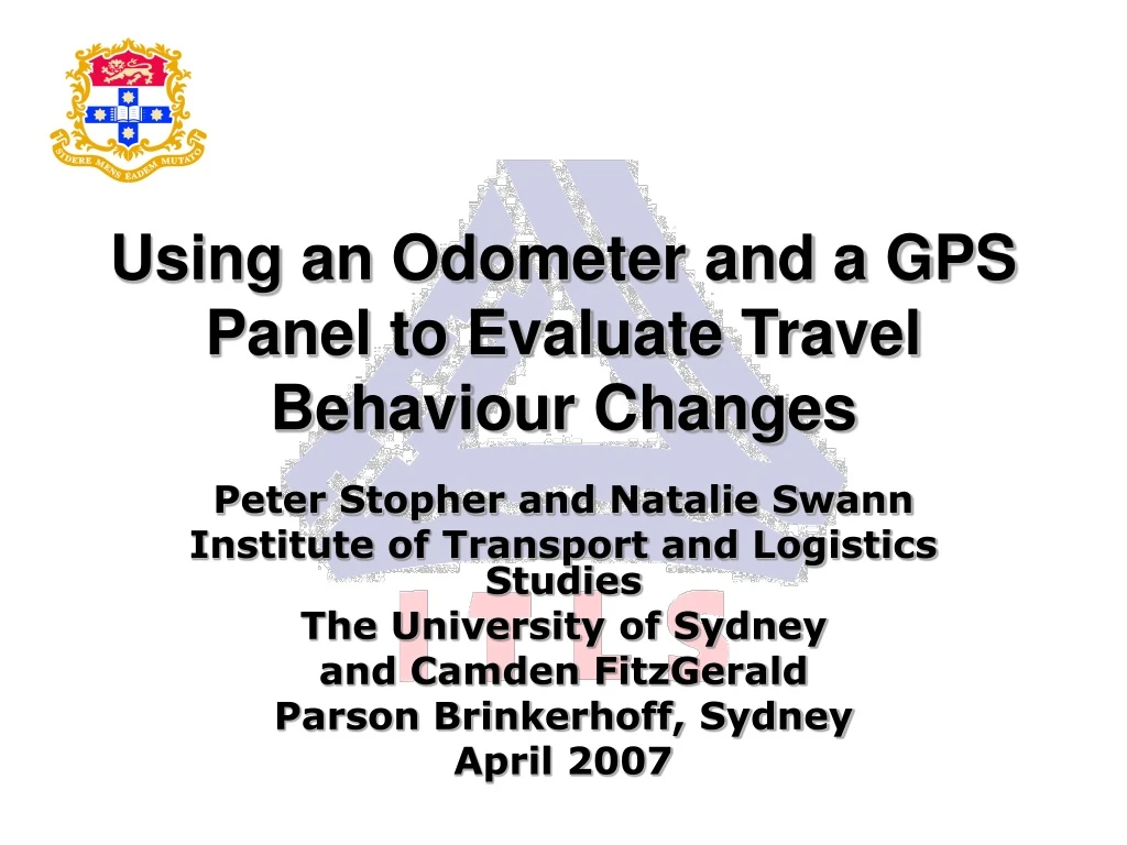 using an odometer and a gps panel to evaluate travel behaviour changes