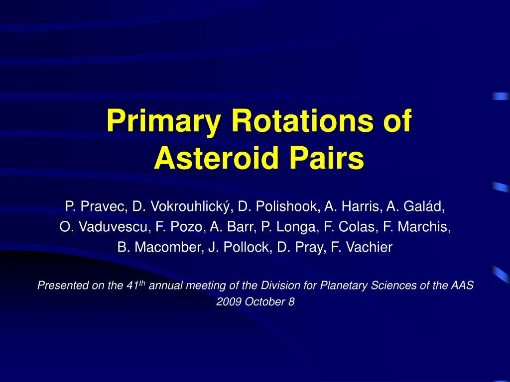 primary rotations of asteroid pairs