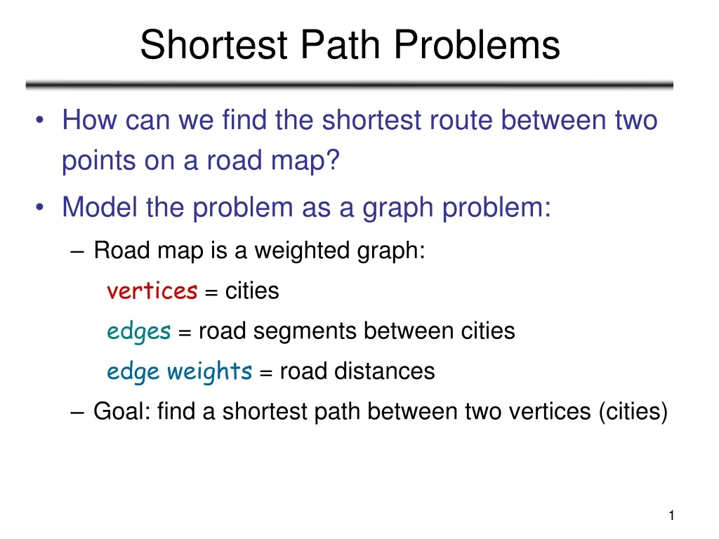 shortest path problems