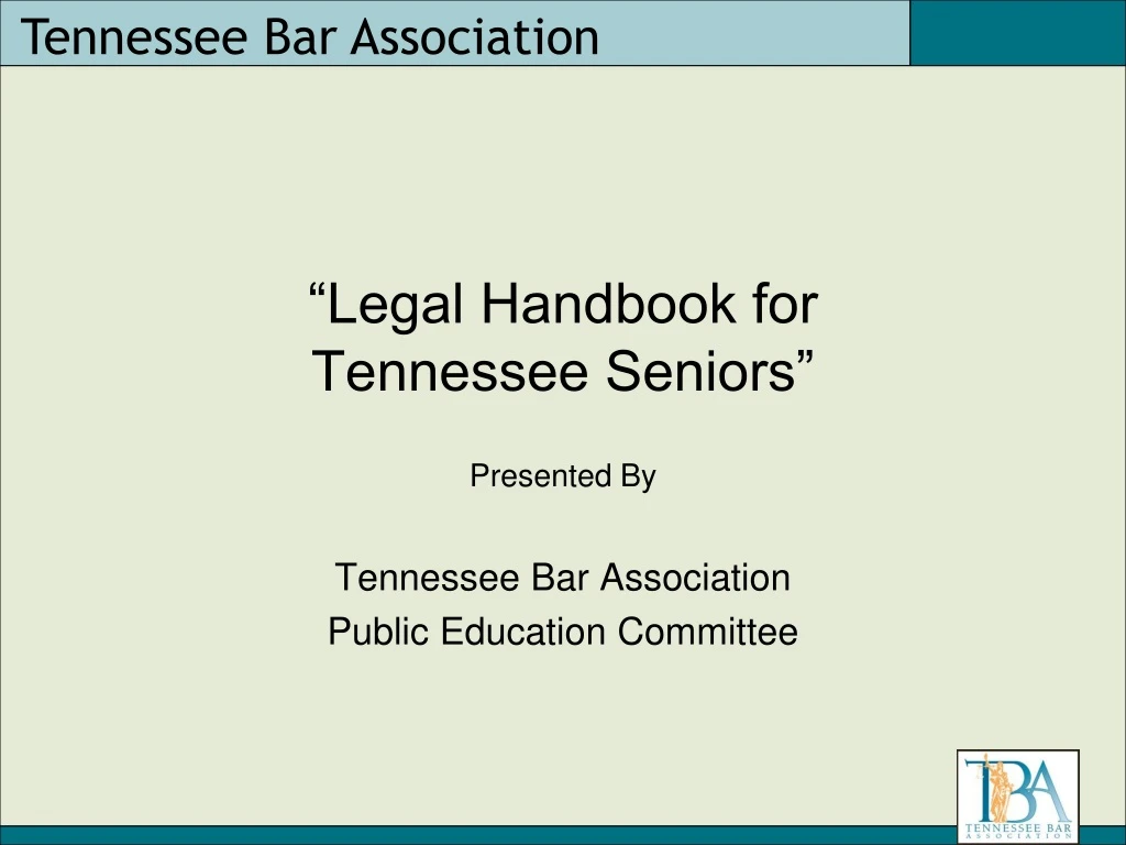 legal handbook for tennessee seniors presented by