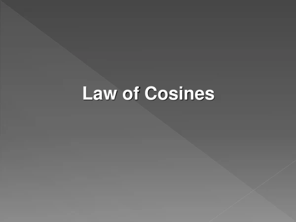 Law of Cosines