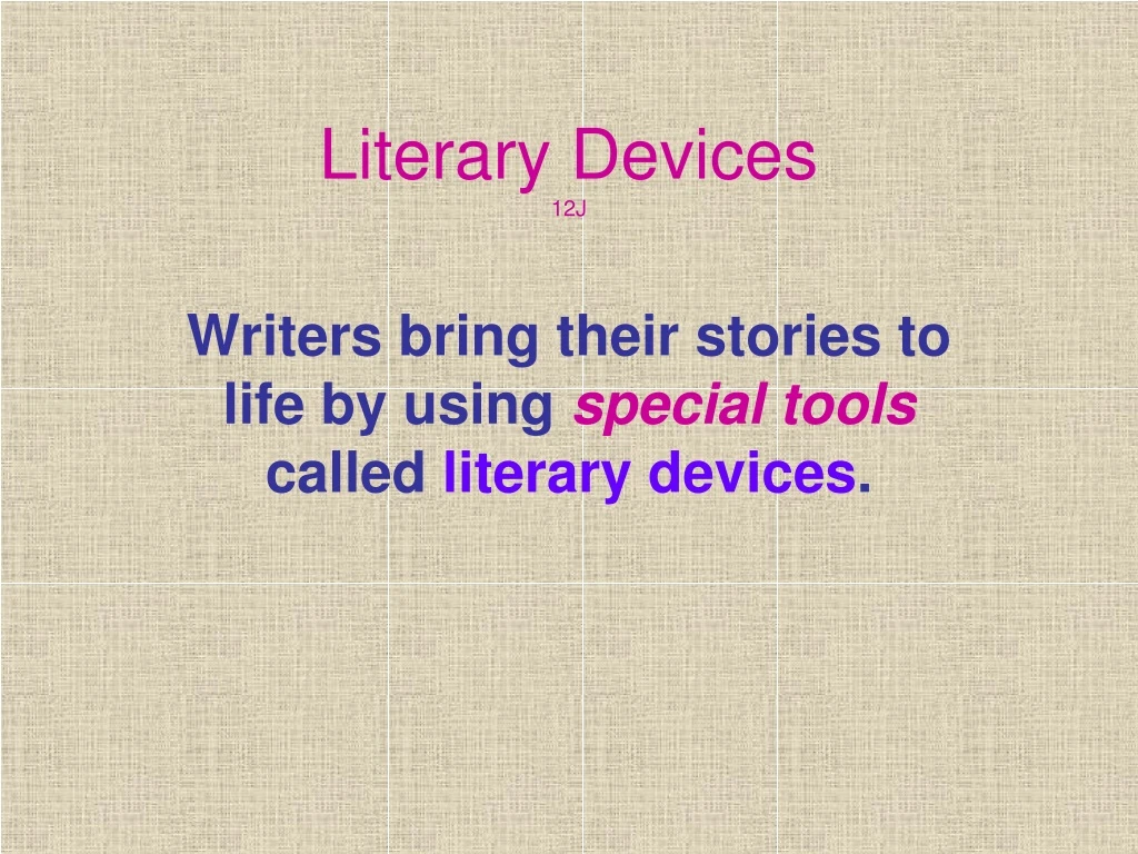 literary devices 12j