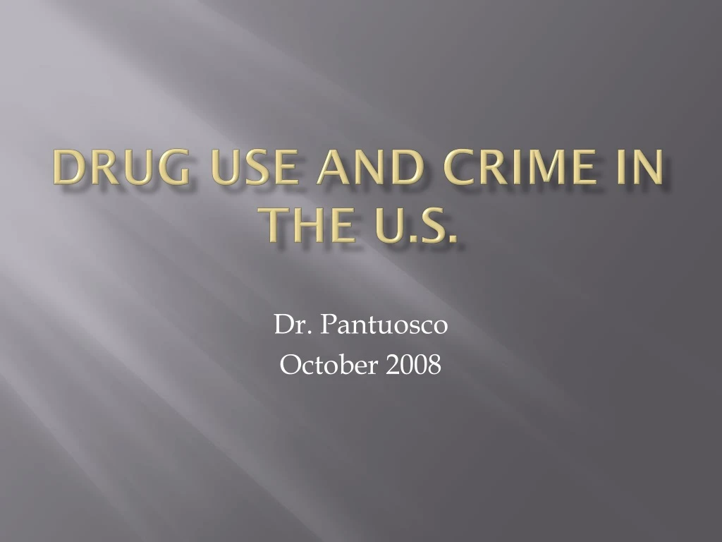 drug use and crime in the u s