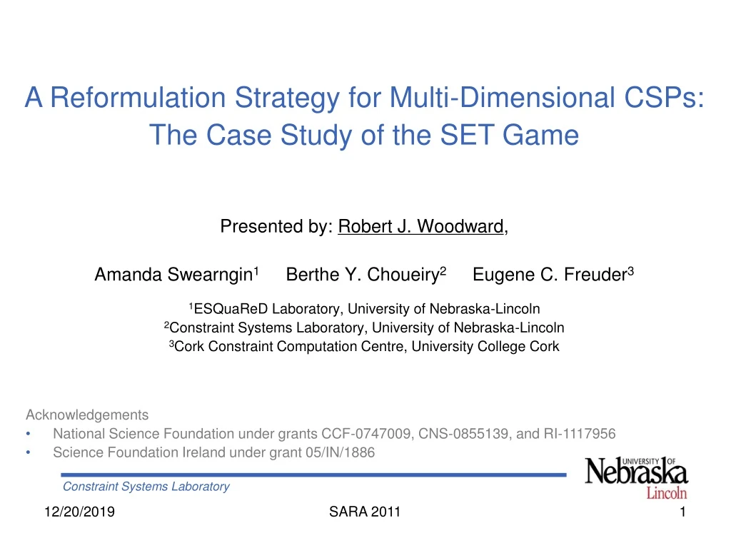 a reformulation strategy for multi dimensional