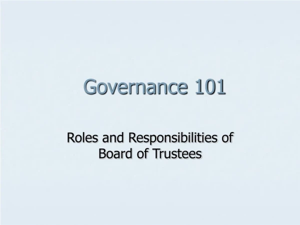 Governance 101