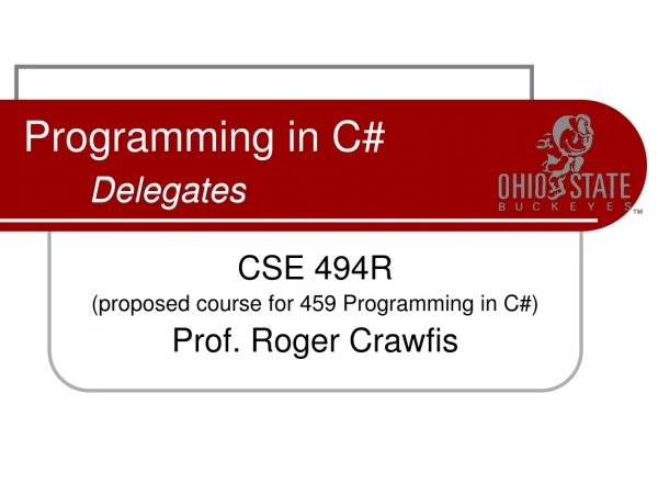 Programming in C# Delegates
