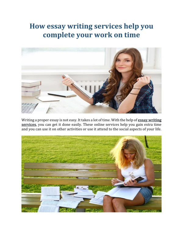 How essay writing services help you complete your work on time