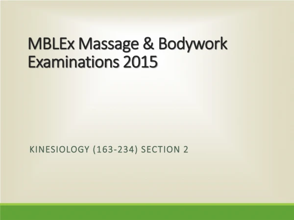 MBLEx Massage &amp; Bodywork Examinations  2015