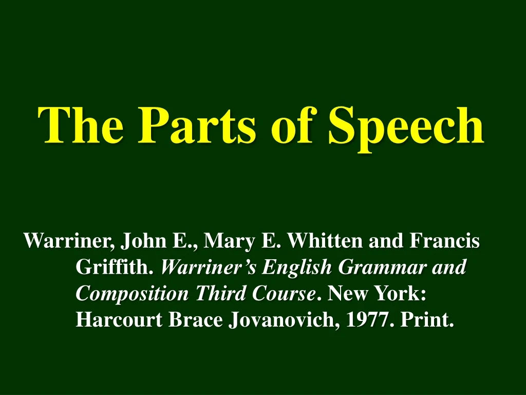 the parts of speech