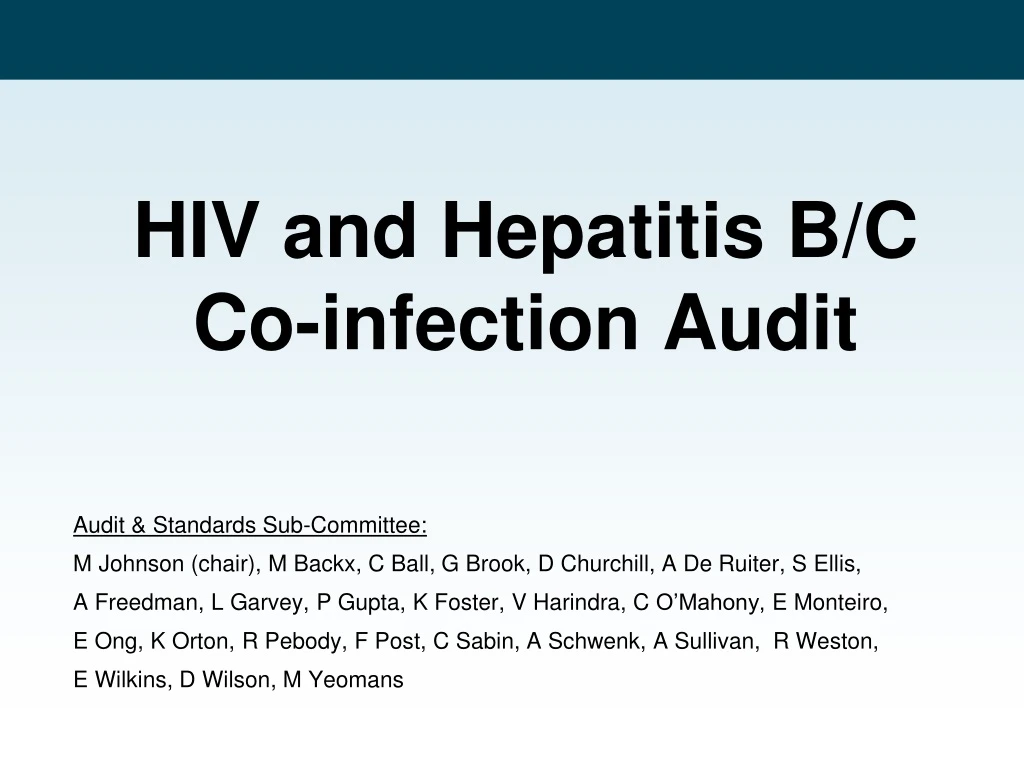 hiv and hepatitis b c co infection audit