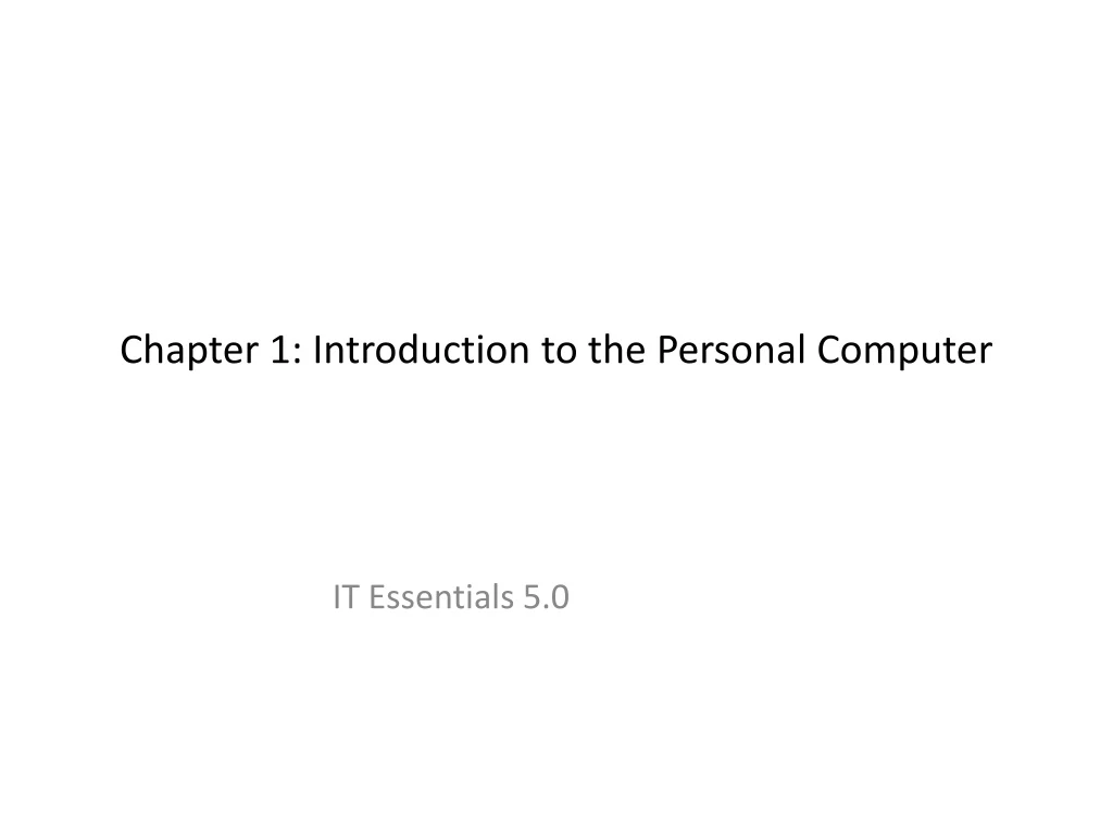 chapter 1 introduction to the personal computer