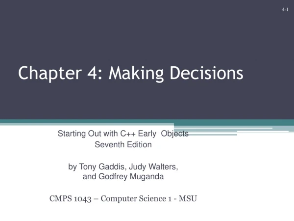 Chapter 4: Making Decisions